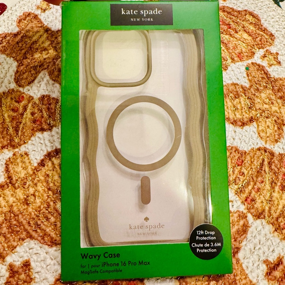 NIB♠️Kate Spade♠️iPhone 16 Pro Max Wavy  MagSafe Case 〰️ 12 ft drop protection